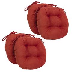 16-inch Solid Micro Suede Round Tufted Chair Cushions (Set of 4)