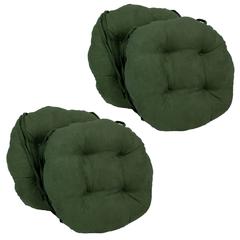 16-inch Solid Micro Suede Round Tufted Chair Cushions (Set of 4)