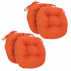 16-inch Solid Micro Suede Round Tufted Chair Cushions (Set of 4)