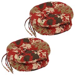 16-inch Spun Polyester Patterned Outdoor Round Tufted Chair Cushions (Set of 4)