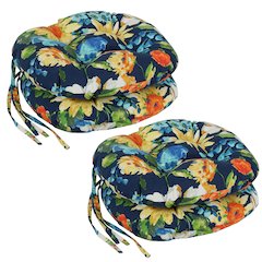 16-inch Spun Polyester Patterned Outdoor Round Tufted Chair Cushions (Set of 4)