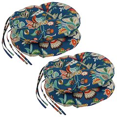 16-inch Spun Polyester Patterned Outdoor Round Tufted Chair Cushions (Set of 4)