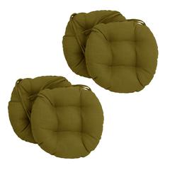 16-inch Spun Polyester Solid Outdoor Round Tufted Chair Cushion