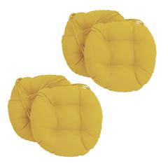 16-inch Spun Polyester Solid Outdoor Round Tufted Chair Cushion