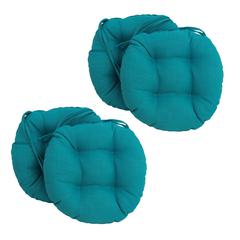 16-inch Spun Polyester Solid Outdoor Round Tufted Chair Cushions (Set of 4)