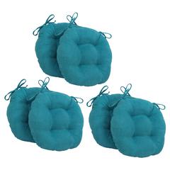 16-inch Solid Microsuede Round Tufted Chair Cushions (Set of 6)  916X16RD-T-6CH-MS-AB