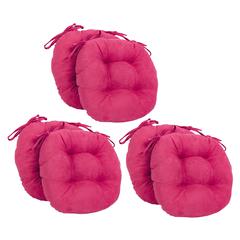 16-inch Solid Microsuede Round Tufted Chair Cushions (Set of 6)  916X16RD-T-6CH-MS-BB
