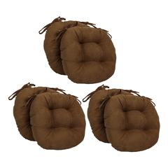 16-inch Solid Microsuede Round Tufted Chair Cushions (Set of 6)  916X16RD-T-6CH-MS-CH