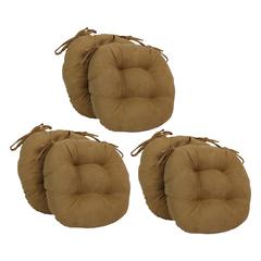 16-inch Solid Microsuede Round Tufted Chair Cushions (Set of 6)  916X16RD-T-6CH-MS-CM
