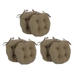 16-inch Solid Microsuede Round Tufted Chair Cushions (Set of 6)  916X16RD-T-6CH-MS-JV