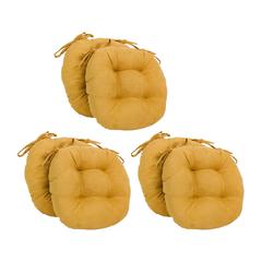 16-inch Solid Microsuede Round Tufted Chair Cushions (Set of 6)  916X16RD-T-6CH-MS-LM