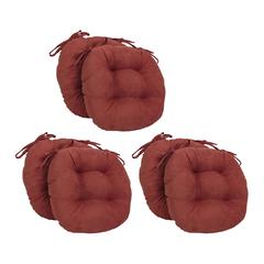 16-inch Solid Microsuede Round Tufted Chair Cushions (Set of 6)  916X16RD-T-6CH-MS-RW