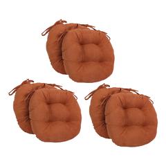 16-inch Solid Microsuede Round Tufted Chair Cushions (Set of 6)  916X16RD-T-6CH-MS-SG