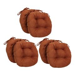 16-inch Solid Microsuede Round Tufted Chair Cushions (Set of 6)  916X16RD-T-6CH-MS-SP