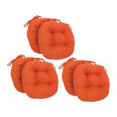 16-inch Solid Microsuede Round Tufted Chair Cushions (Set of 6)  916X16RD-T-6CH-MS-TD