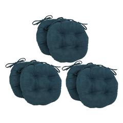 16-inch Solid Microsuede Round Tufted Chair Cushions (Set of 6)  916X16RD-T-6CH-MS-TL