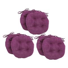 16-inch Solid Microsuede Round Tufted Chair Cushions (Set of 6)  916X16RD-T-6CH-MS-UV