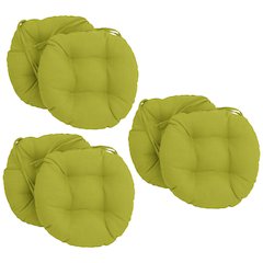 16-inch Spun Polyester Solid Outdoor Round Tufted Chair Cushions (Set of 6)