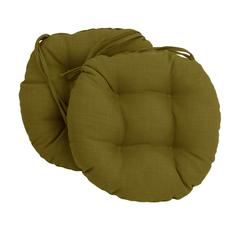 16-inch Spun Polyester Solid Outdoor Round Tufted Chair Cushion