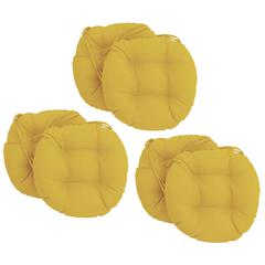 16-inch Spun Polyester Solid Outdoor Round Tufted Chair Cushion