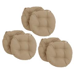 16-inch Spun Polyester Solid Outdoor Round Tufted Chair Cushion