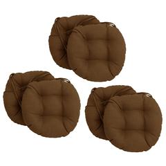 16-inch Spun Polyester Solid Outdoor Round Tufted Chair Cushion