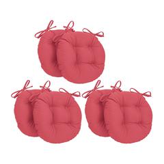 16-inch Solid Twill Round Tufted Chair Cushions (Set of 6)  916X16RD-T-6CH-TW-BB