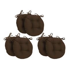 16-inch Solid Twill Round Tufted Chair Cushions (Set of 6)  916X16RD-T-6CH-TW-CH