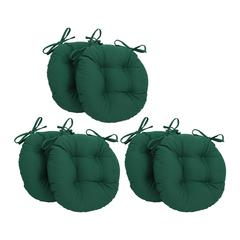 16-inch Solid Twill Round Tufted Chair Cushions (Set of 6)  916X16RD-T-6CH-TW-FG