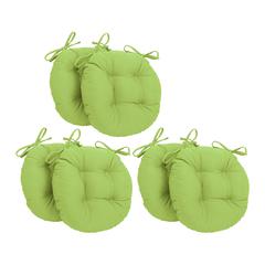 16-inch Solid Twill Round Tufted Chair Cushions (Set of 6)  916X16RD-T-6CH-TW-ML