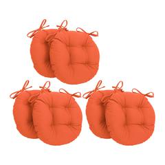 16-inch Solid Twill Round Tufted Chair Cushions (Set of 6)  916X16RD-T-6CH-TW-TD