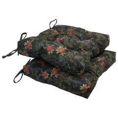 16-inch Indoor Square Tufted Chair Cushions (Set of 2)  916X16SQ-T-2CH-ID-019