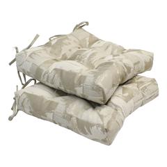 16-inch Indoor Square Tufted Chair Cushions (Set of 2)  916X16SQ-T-2CH-ID-048