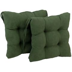 16-inch Solid Micro Suede Square Tufted Chair Cushions (Set of 2)