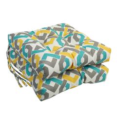 16-inch Spun Polyester Outdoor Square Tufted Chair Cushion