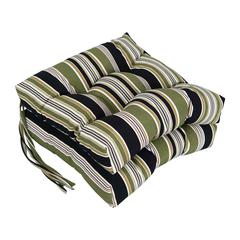 16-inch Spun Polyester Patterned Outdoor Square Tufted Chair Cushion