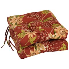 16-inch Spun Polyester Patterned Outdoor Square Tufted Chair Cushions (Set of 2)