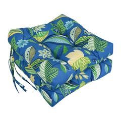 16-inch Spun Polyester Patterned Outdoor Square Tufted Chair Cushion