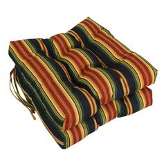 16-inch Spun Polyester Patterned Outdoor Square Tufted Chair Cushion