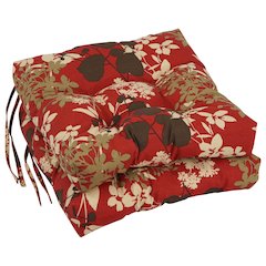 16-inch Spun Polyester Patterned Outdoor Square Tufted Chair Cushions (Set of 2)