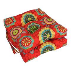 16-inch Outdoor Spun Polyester Square Tufted Chair Cushions (Set of 2)