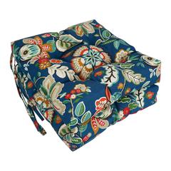16-inch Spun Polyester Patterned Outdoor Square Tufted Chair Cushion