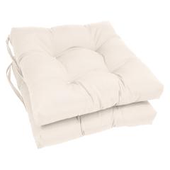 16-inch Solid Twill Square Tufted Chair Cushions (Set of 2)