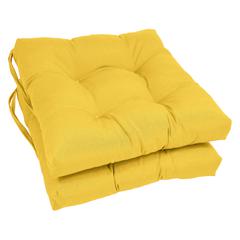 16-inch Solid Twill Square Tufted Chair Cushions (Set of 2)