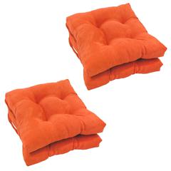 16-inch Solid Micro Suede Square Tufted Chair Cushions (Set of 4)