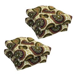 16-inch Spun Polyester Outdoor Square Tufted Chair Cushion