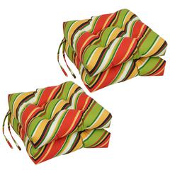 16-inch Spun Polyester Outdoor Square Tufted Chair Cushion