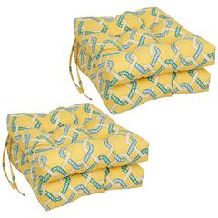 16-inch Spun Polyester Outdoor Square Tufted Chair Cushions (Set of 4) 916X16SQ-T-4CH-OD-105