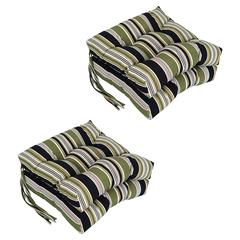 16-inch Spun Polyester Patterned Outdoor Square Tufted Chair Cushion