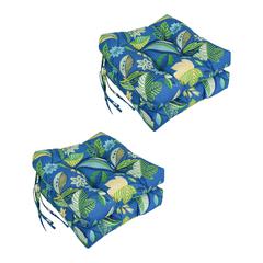 16-inch Outdoor Spun Polyseter Square Tufted Chair Cushions (Set of 4)